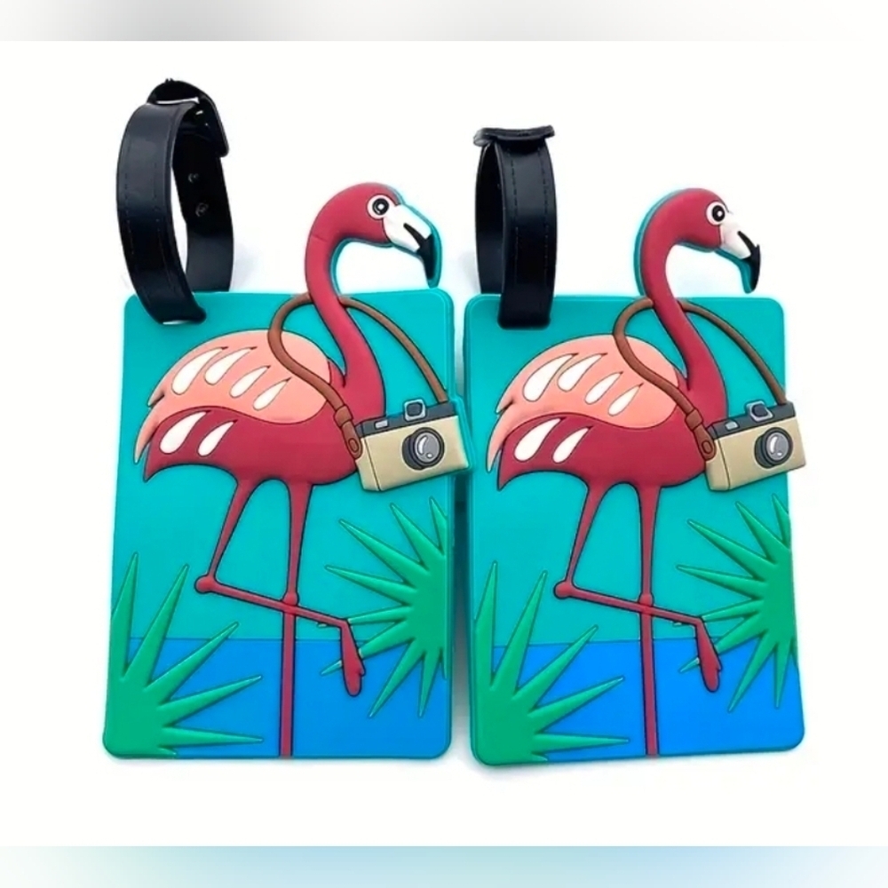 Flamingo Luggage Tags, 2 Count. New - Picture 2 of 4